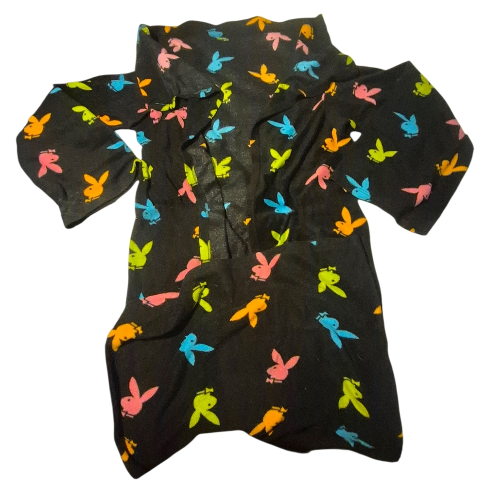 Colorful Playboy Print Black Cover Up Blanket